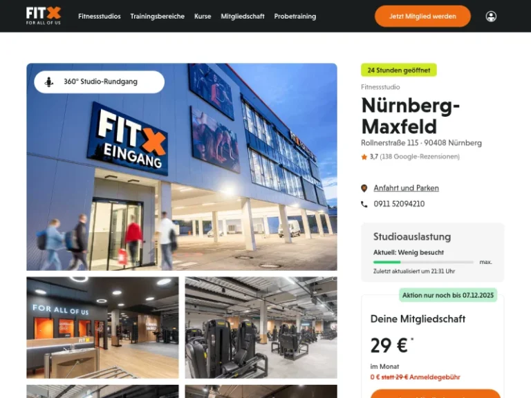 FitX Fitnessstudio - Fitnessprogramm in Nürnberg