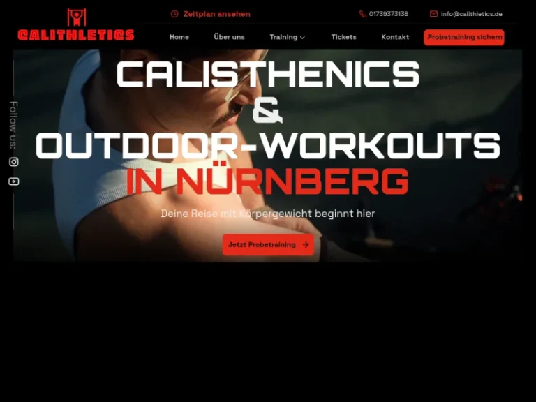 Calithletics Workout – Outdoor Fitness | Calisthenics Training - Fitnessprogramm in Nürnberg