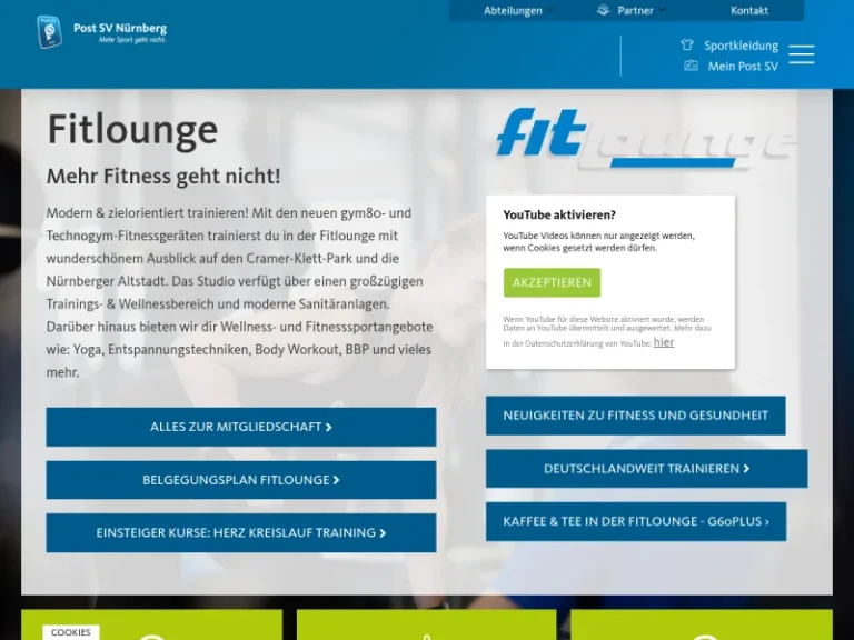 Fitlounge – Fitness-Studio Post SV Nürnberg e.V. - Fitnessprogramm in Nürnberg