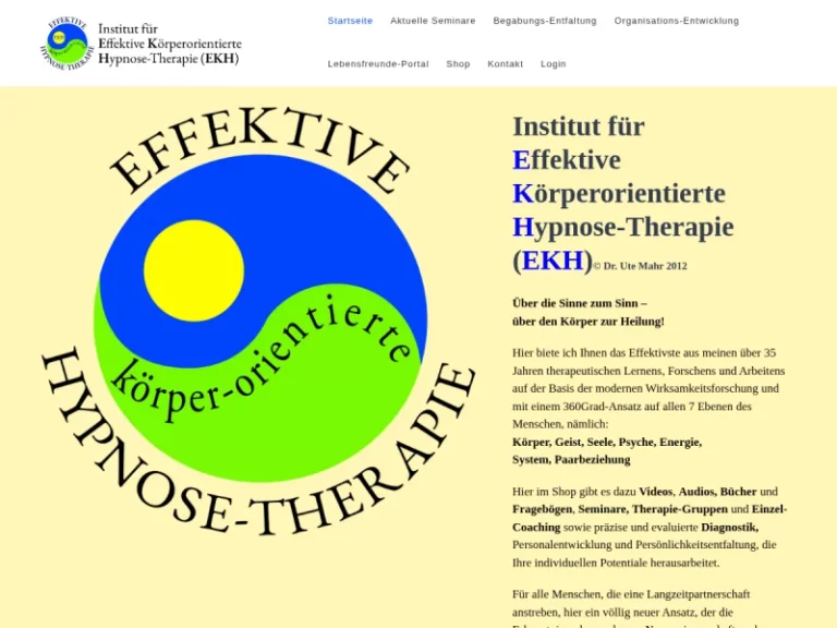 Institut für Effektive Körperorientierte Hypnose-Therapie (EKH) von Dr. Ute Mahr (Dipl-Psych) - Ausbildungszentrum in Nürnberg