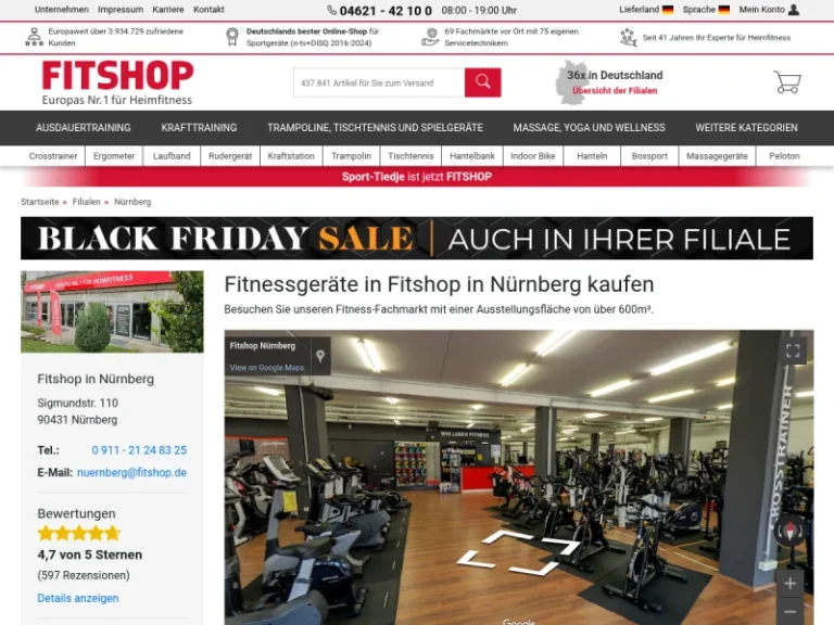 Fitshop Nürnberg - Fachhandel für Sport- und Fitnessgeräte in Nürnberg