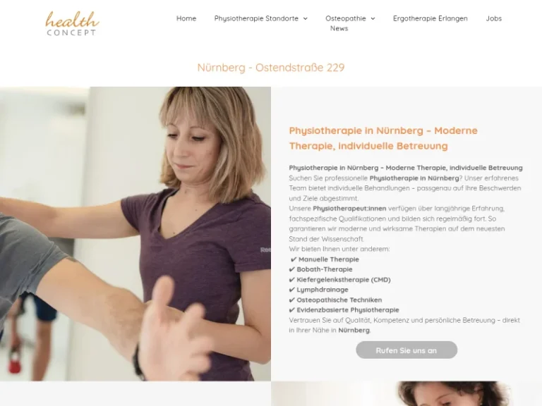 health-concept Physiotherapie | Osteopathie im Mögeldorfer Ärztezentrum MÄZ - Lymphdrainagetherapeut in Nürnberg