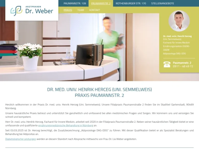 Weber Arztpraxen für Ernährungsberatung und Allgemeinmedizin in Nürnberg, Dr. med. univ. Henrik Herceg (Uni. Semmelweis) - Allgemeinmediziner in Nürnberg