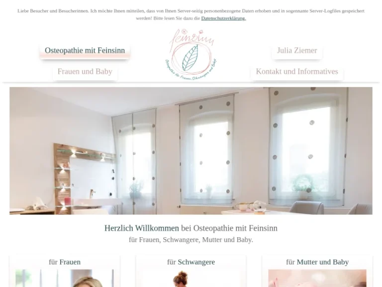 Feinsinn – Osteopathie für Frauen und Säuglinge - Osteopath in Nürnberg