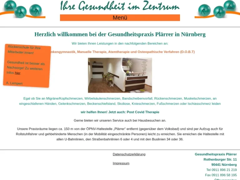 Gesundheitspraxis Plärrer - Osteopath in Nürnberg