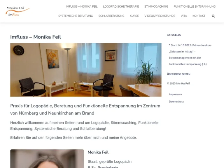 Monika Feil – imfluss – Praxis für Logopädie - Logopäde in Nürnberg
