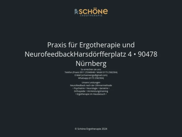 Schöne Ergotherapie – Praxis für Ergotherapie und Neurofeedback; Inh. Jan Schöne - Ergotherapeut in Nürnberg