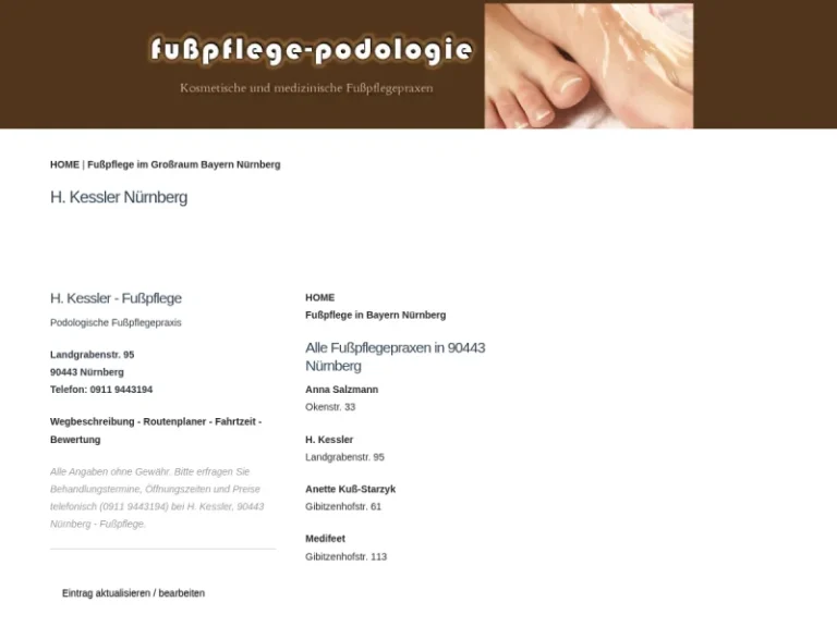 Kessler Hanna Podologische Fachpraxis - Fußpflege in Nürnberg