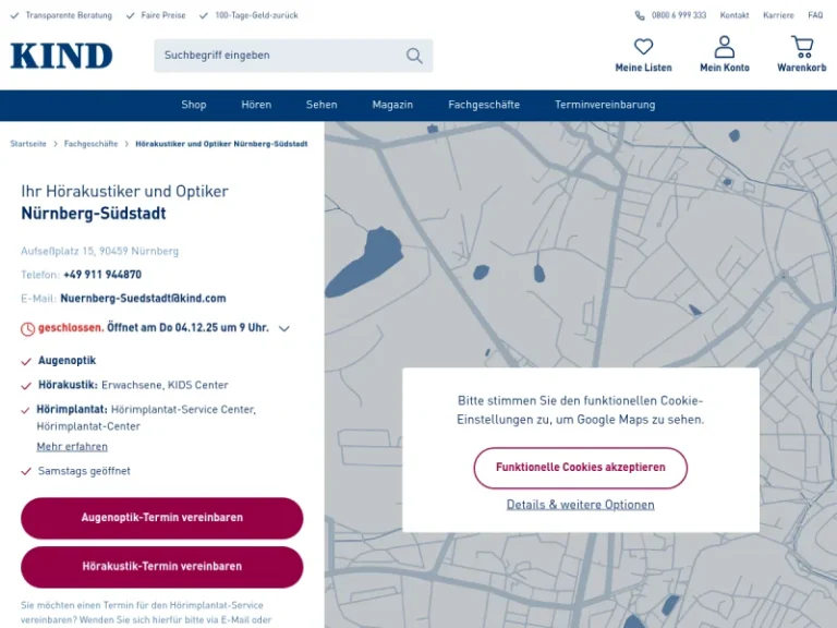 KIND Hörgeräte & Augenoptik Nürnberg Südstadt - Hörgeräte-Reparaturdienst in Nürnberg