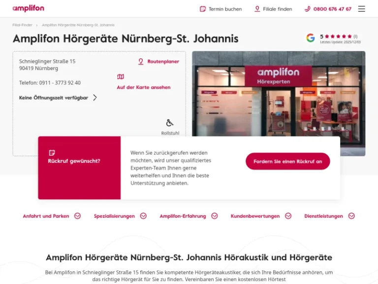 Amplifon Hörgeräte Nürnberg-St. Johannis, Nürnberg - Audiologe in Nürnberg