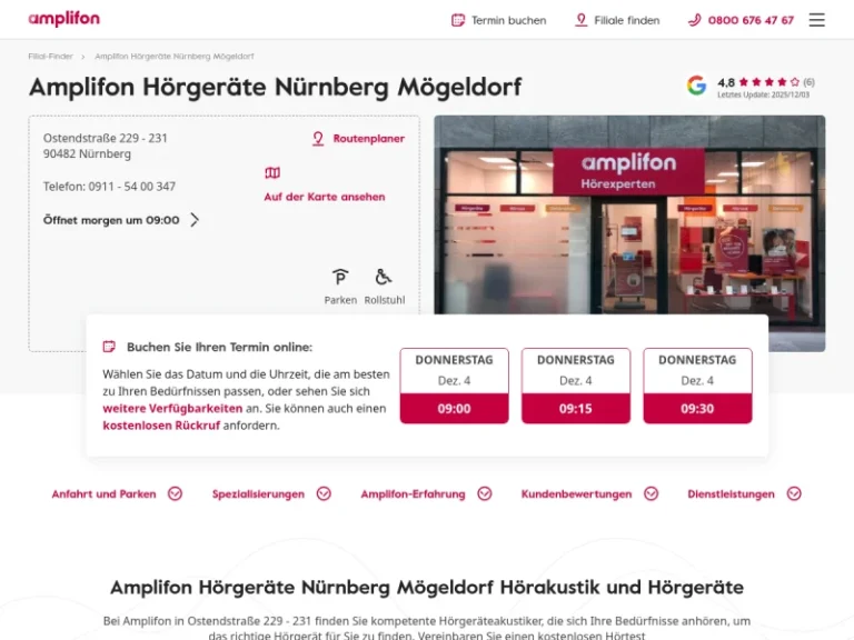 Amplifon Hörgeräte Nürnberg Mögeldorf, Nürnberg - Audiologe in Nürnberg