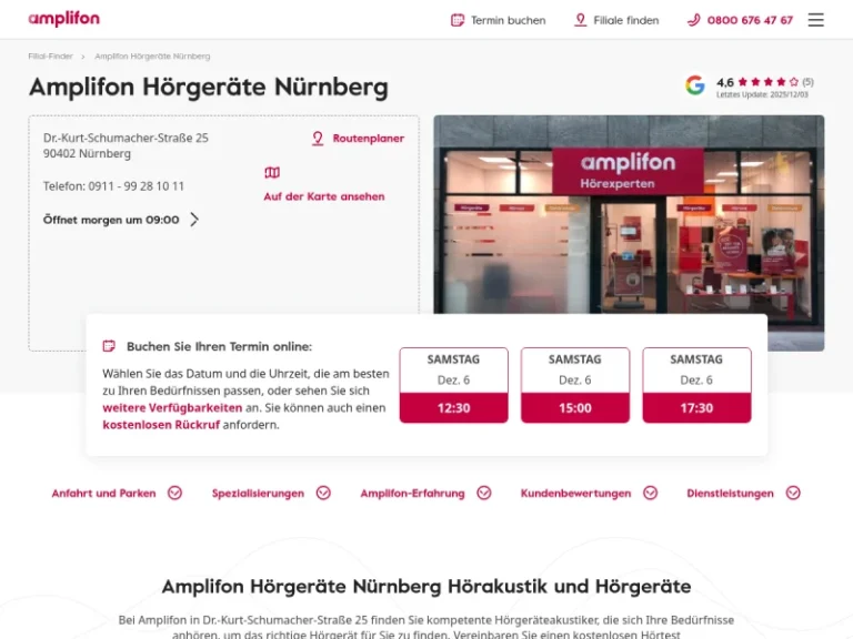 Amplifon Hörgeräte Nürnberg, Nürnberg - Audiologe in Nürnberg