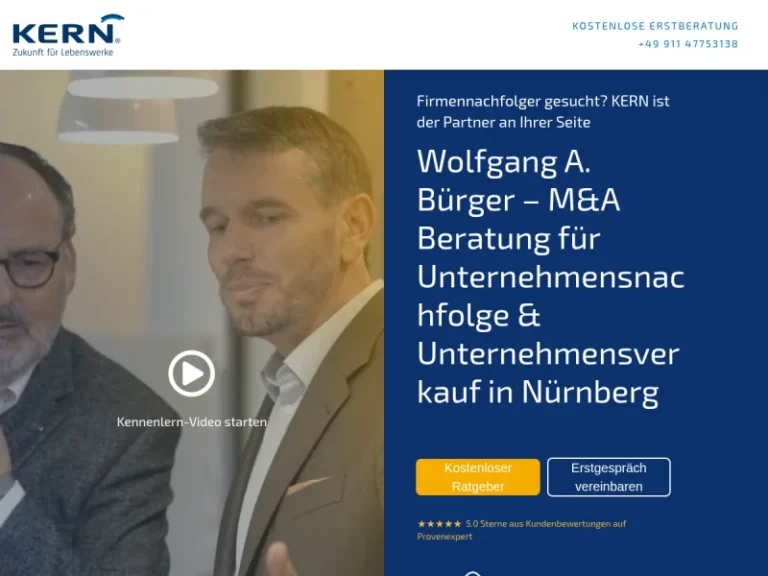KERN – M&A Beratung für Unternehmensnachfolge & Unternehmensverkauf Nürnberg - Berater in Nürnberg