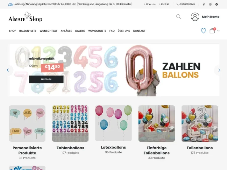 Almate Shop - Luftballongeschäft in Nürnberg