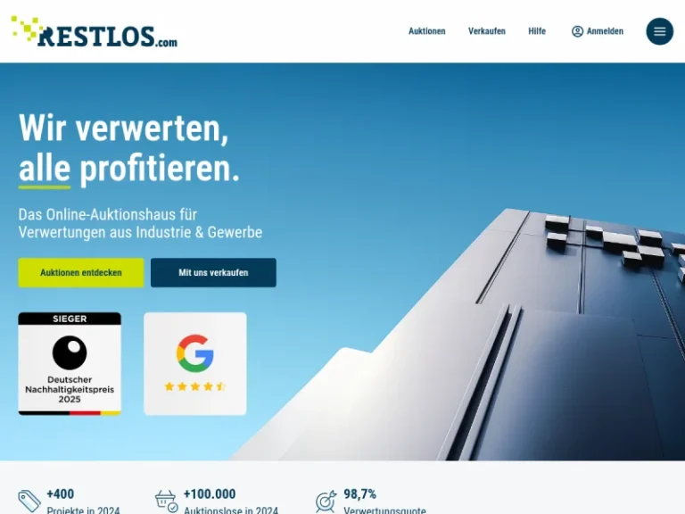 RESTLOS.com Industrieverwertungen - Auktionshaus in Nürnberg