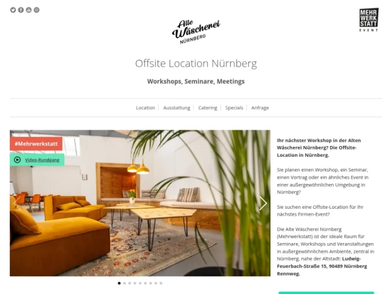 Mehrwerkstatt – Event und Offsite Location - Co-Working-Fläche in Nürnberg
