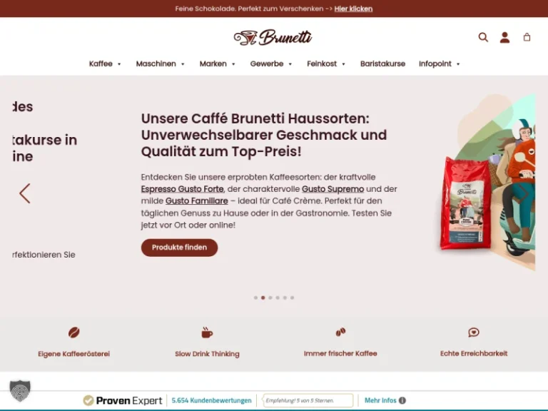 Brunetti Passion Store & Caffè Brunetti | Kaffeehandel | Nürnberg - Anbieter von Wasserfiltern in Nürnberg