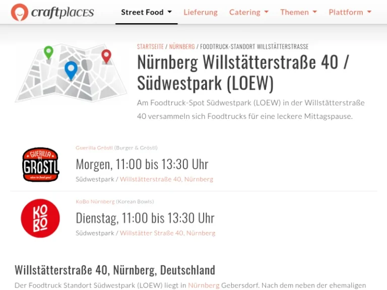 Foodtruck-Standort Willstätterstraße 40 - Food-Court in Nürnberg