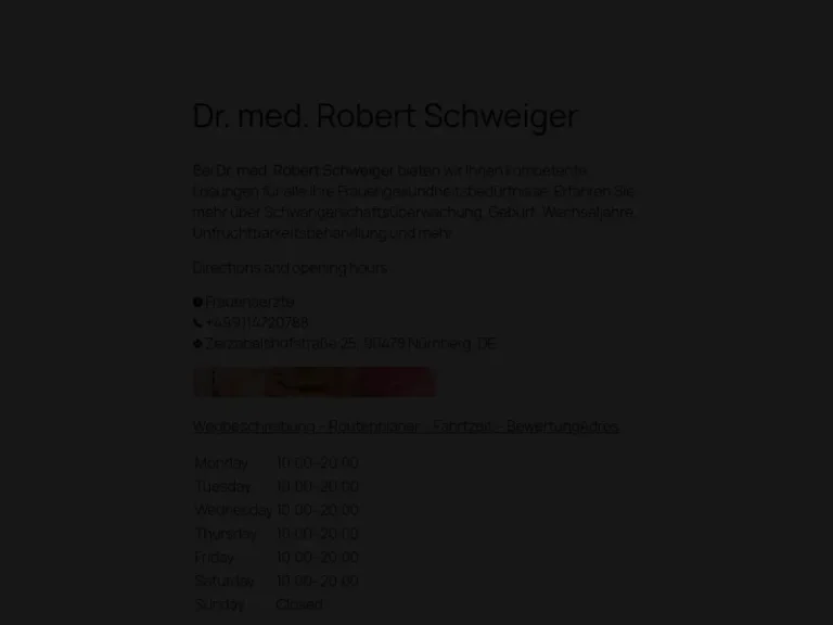 Dr. med. Robert Schweiger – Nürnberg - Frauenarzt/-ärztin in Nürnberg