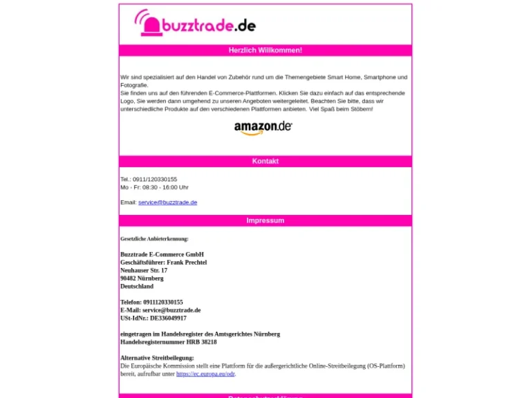 Buzztrade Limited - Computergeschäft in Nürnberg
