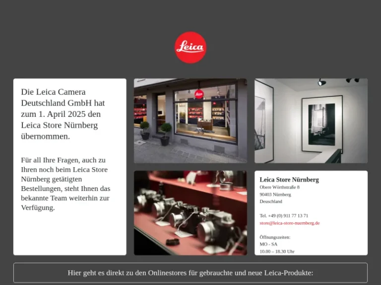 Leica Store und Galerie Nürnberg - Fotofachgeschäft in Nürnberg