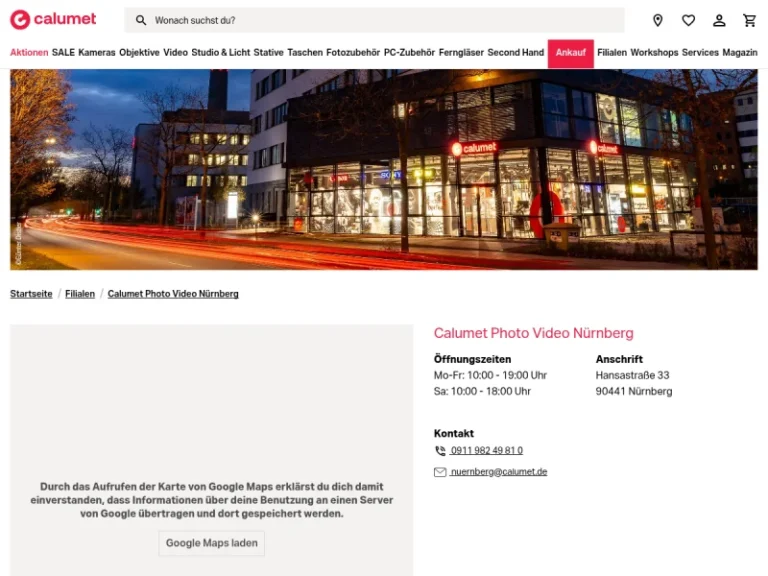 Calumet Photo Video Nürnberg - Fotofachgeschäft in Nürnberg