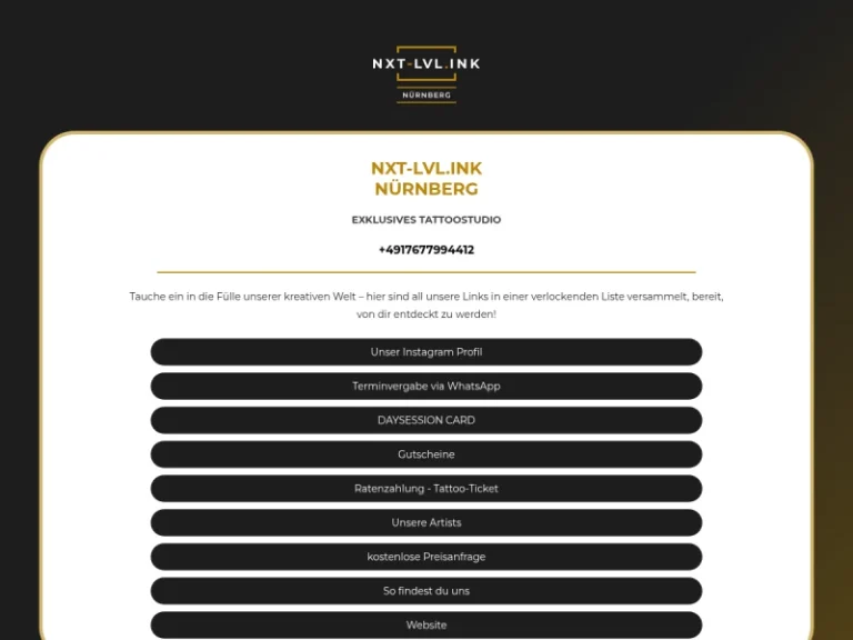 NXT LVL INK Nürnberg - Tattoo- und Piercingstudio in Nürnberg